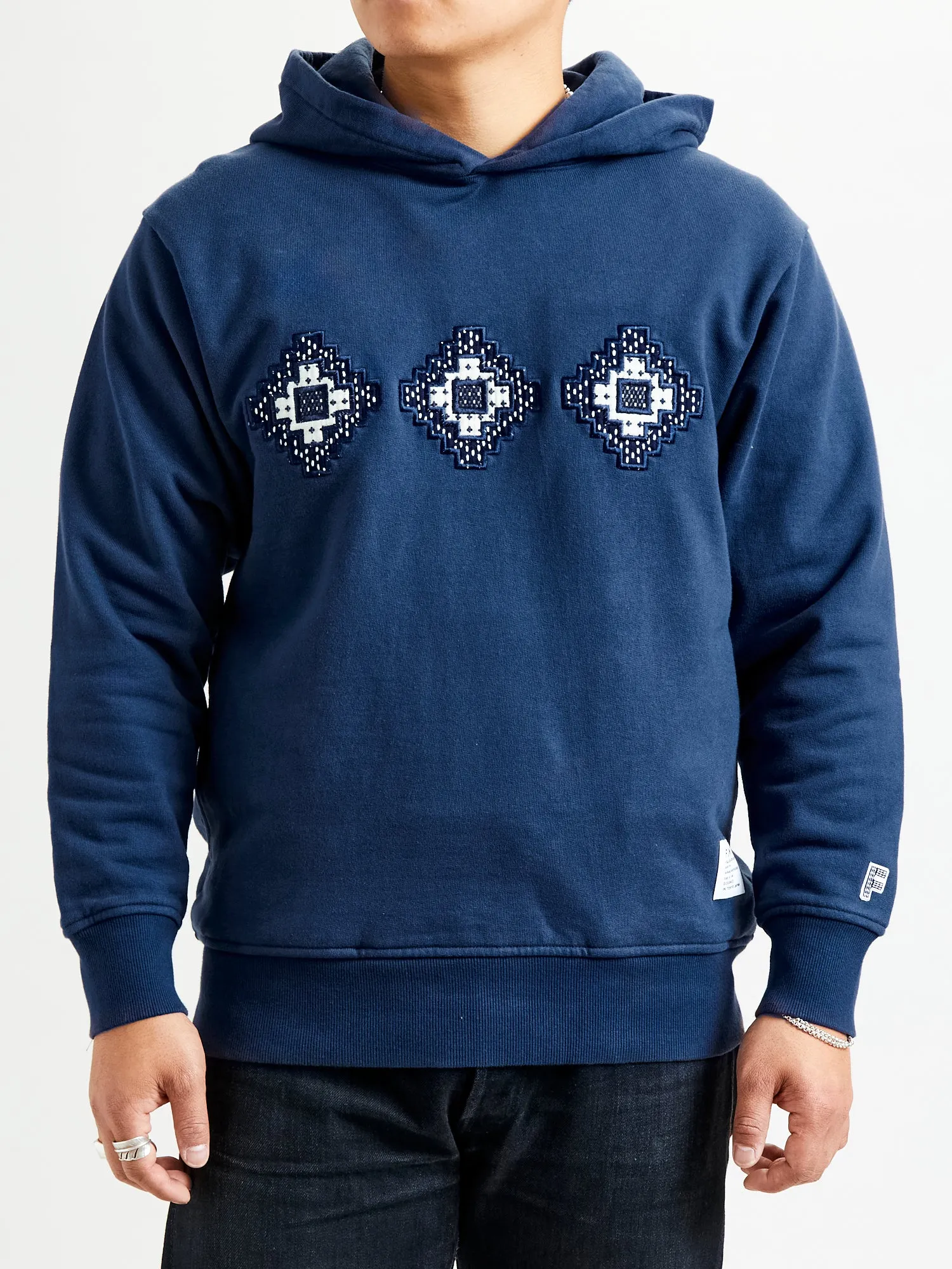 Crosspatches Pullover Hoodie in Indigo