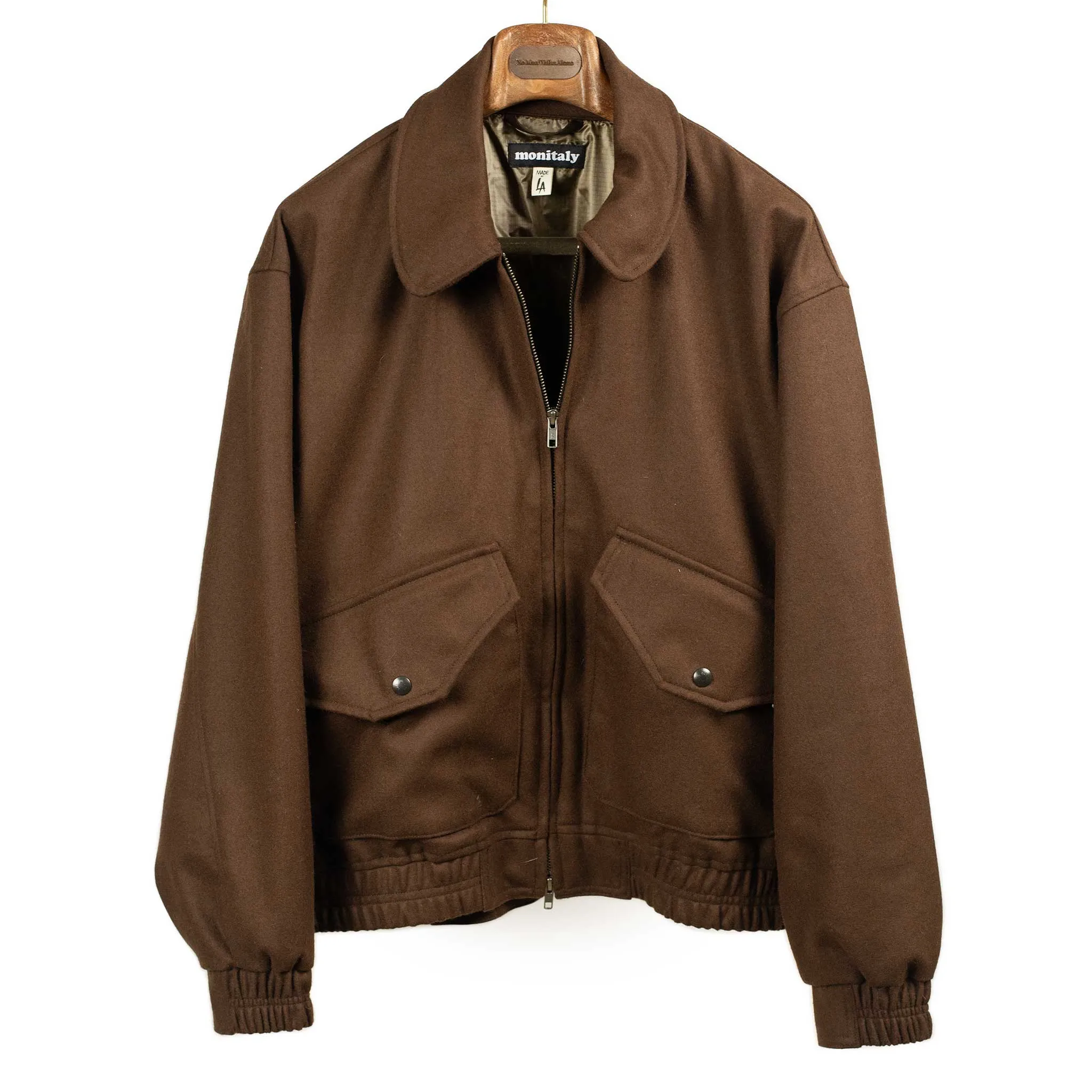 CWE Blouson in brown wool flannel