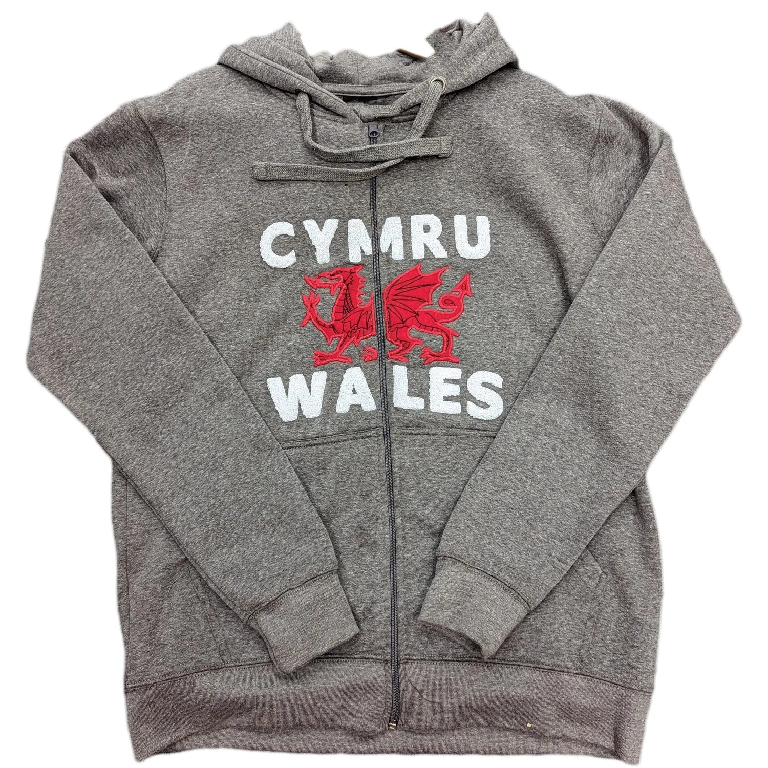 Cymru Wales Mens Dragon Full Zip Hoodie