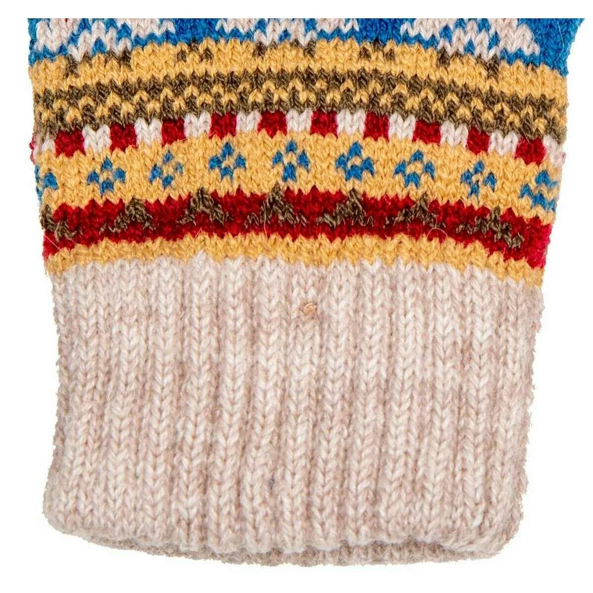 Dents Abstract Half Finger Knitted Gloves - Oatmeal Beige