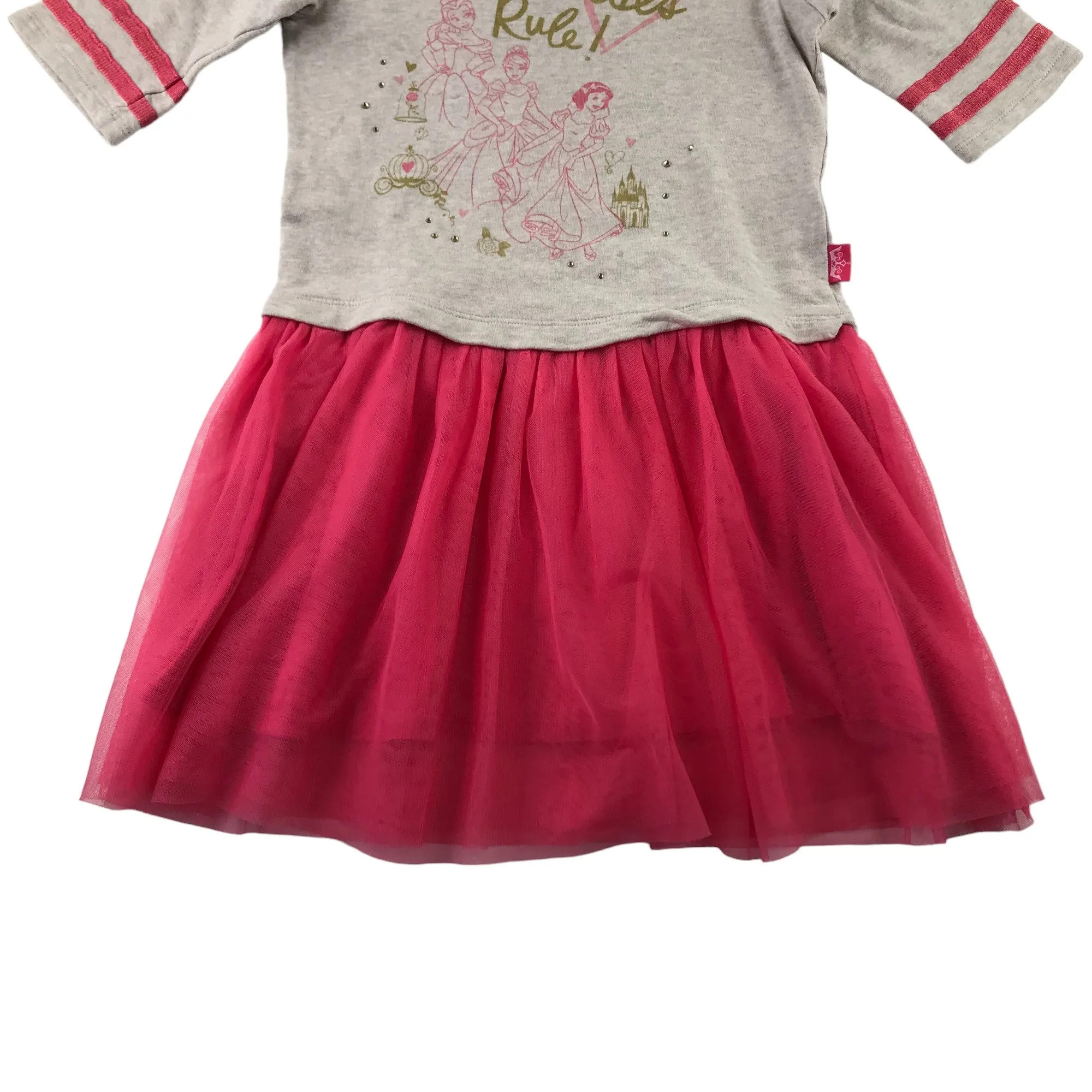 Disney dress 7-8 years grey and pink princess tulle layered T-shirt