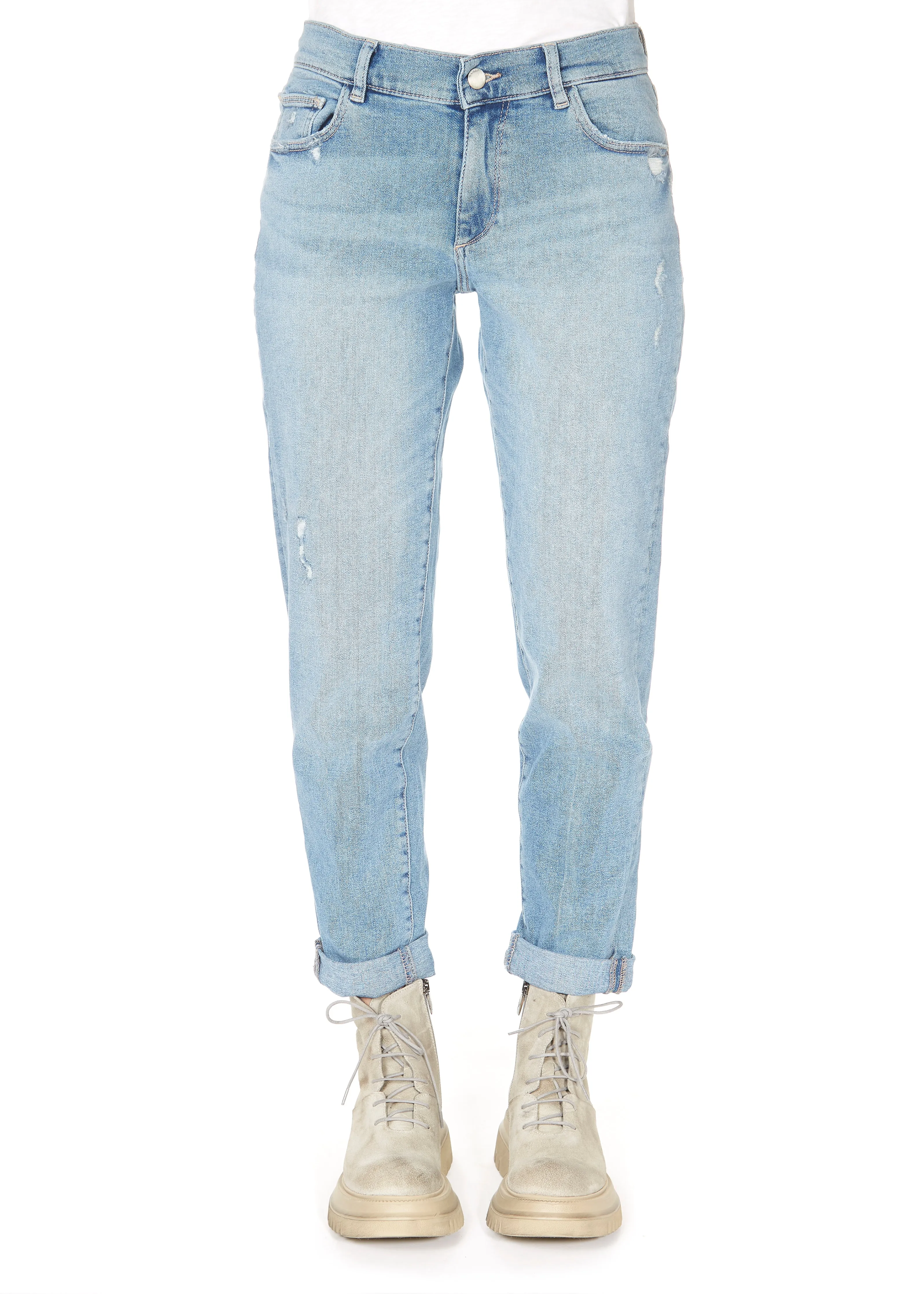 DL 1961 Riley Straight Boyfriend LT Glacier Distressed