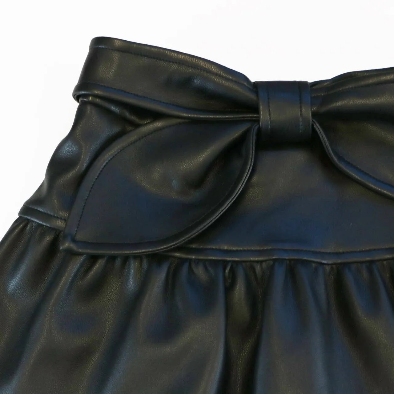 Doe a Dear Girls Bowtie Faux Leather Skeggings