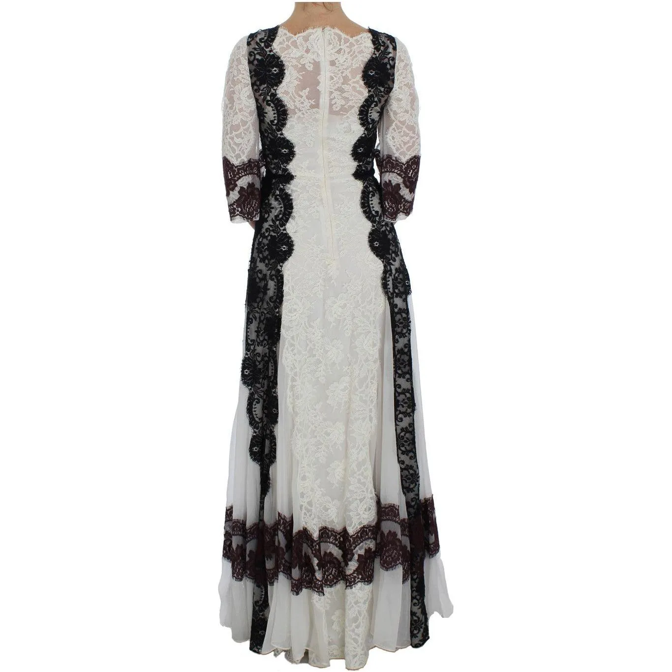 Dolce & Gabbana Floral Lace Silk Blend Maxi Dress