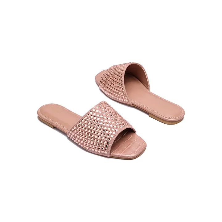 Embellished Square Toe Slide MY 234