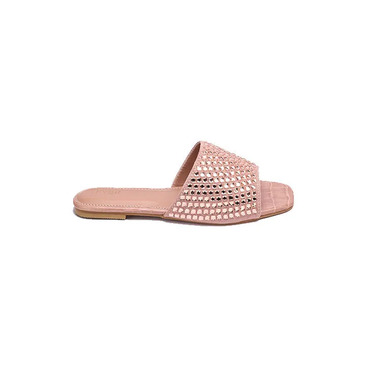 Embellished Square Toe Slide MY 234