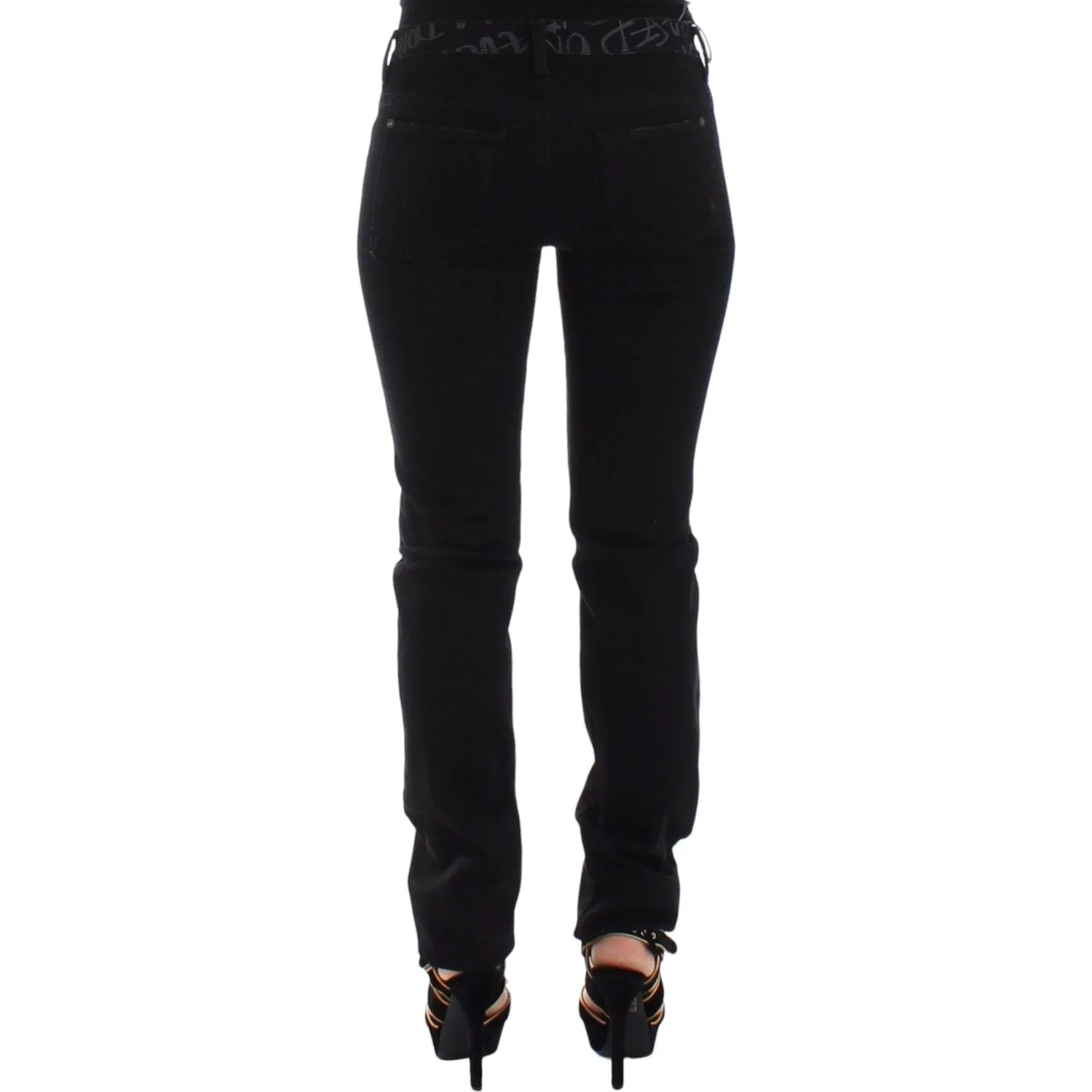 Ermanno Scervino Chic Black Skinny Statement Jeans