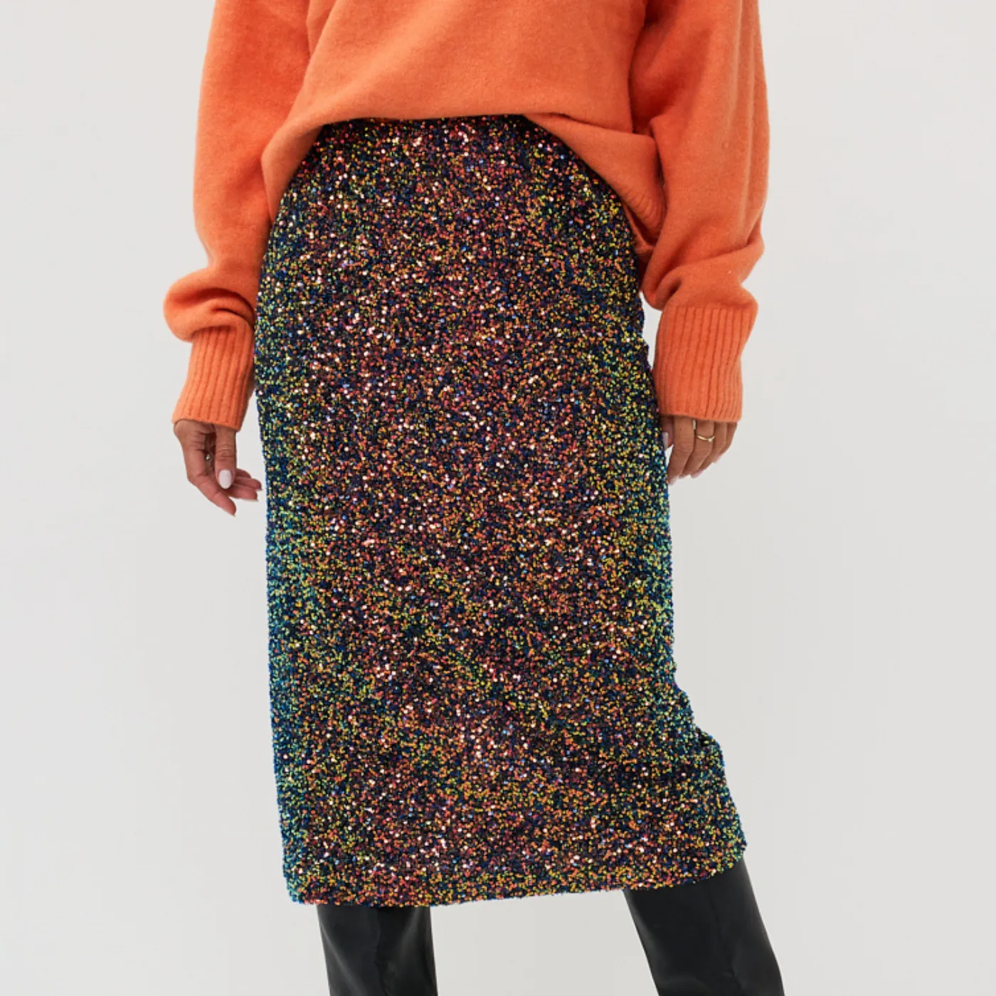 Esqualo Sequin Midi Skirt | Multi