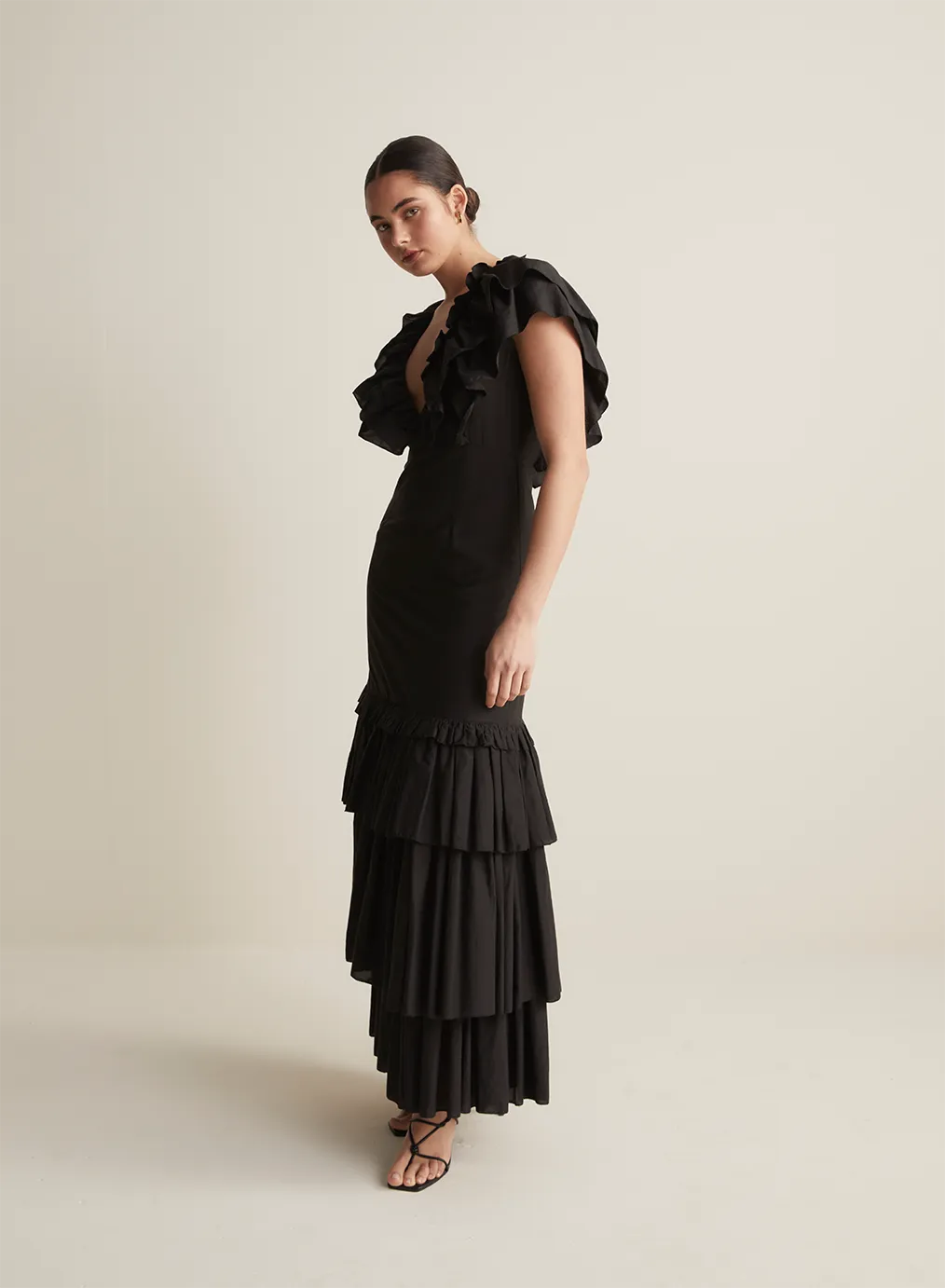 Essie Silk Cotton Maxi Dress | Black