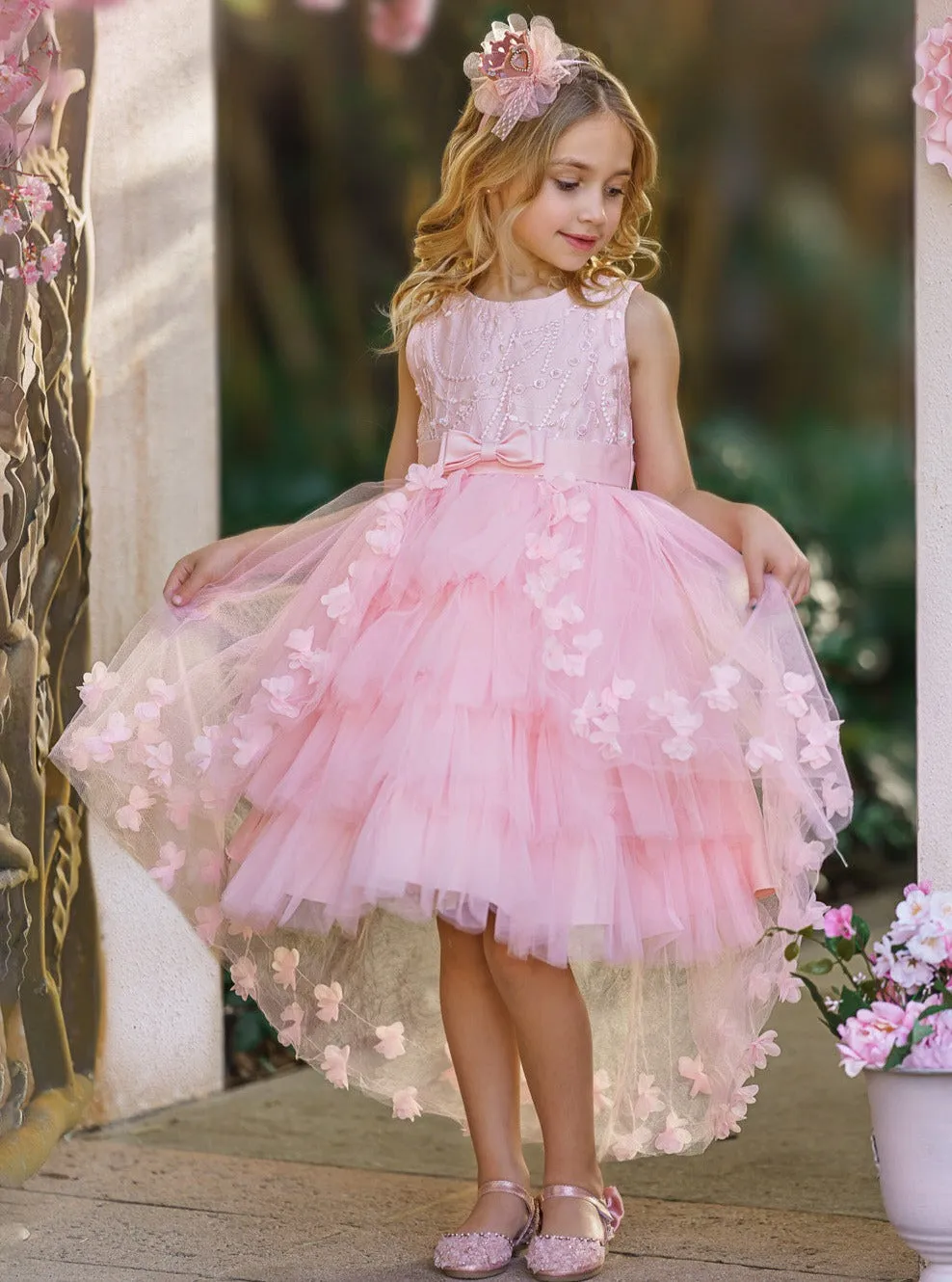 Fabulously Pink and Pretty Layered Hi-Lo Dress