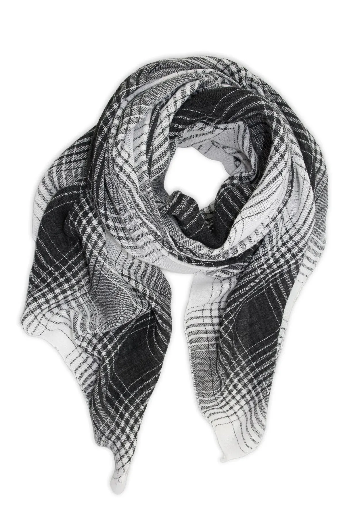 Faded Two Toned Plaid Scarf