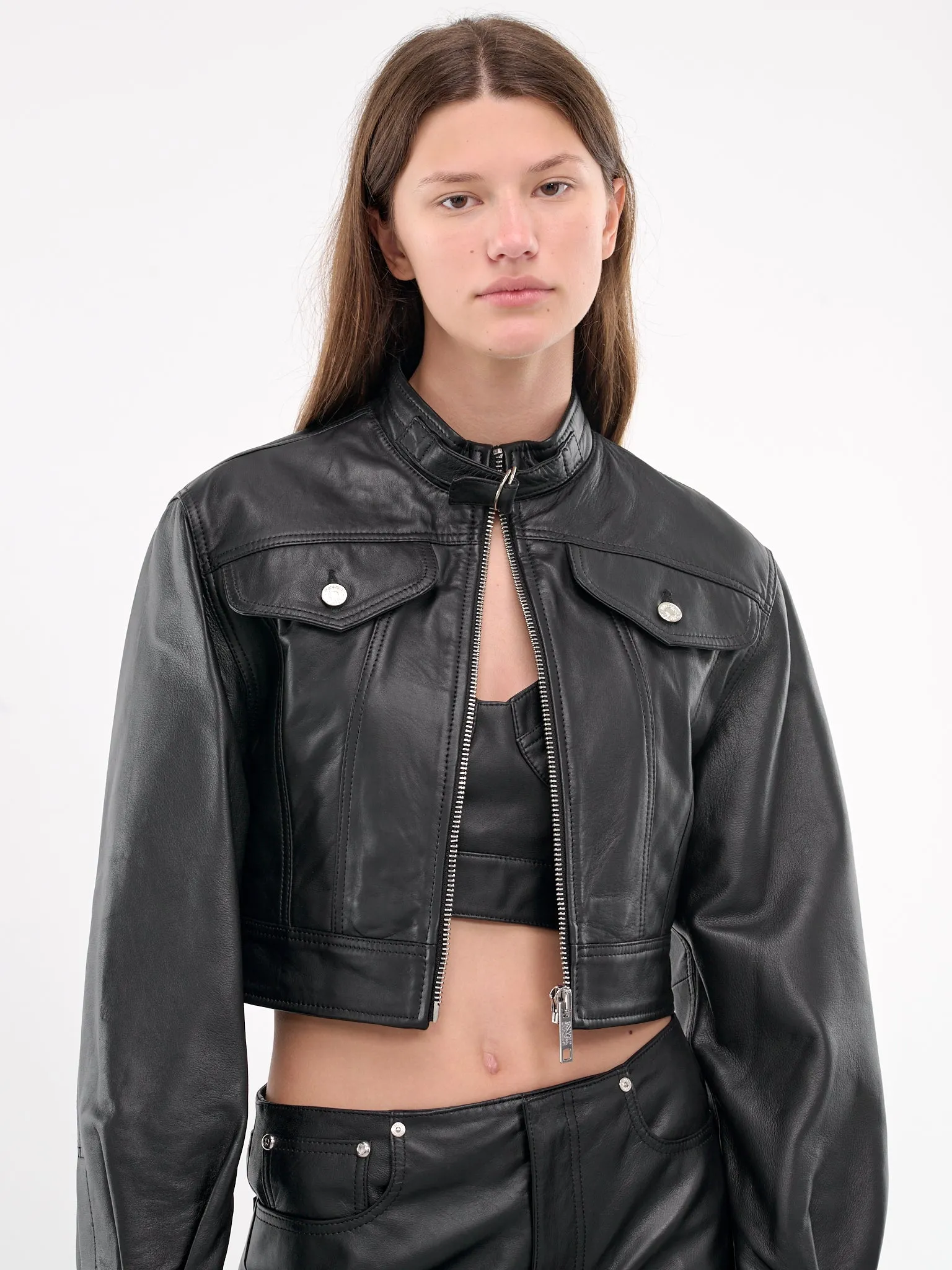 Faux Leather Jacket (J3703-8715-BLACK)