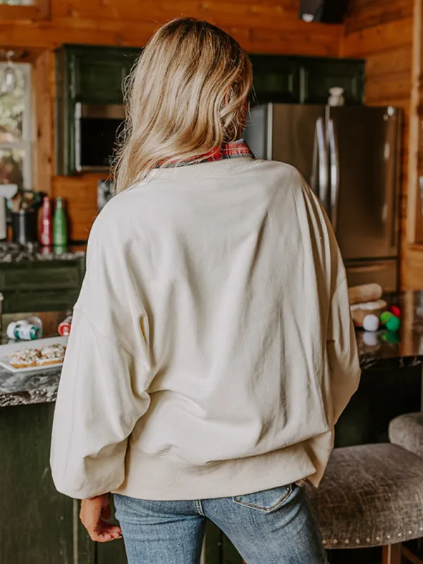 Festive Santa Sequin Sweatshirt Christmas Top