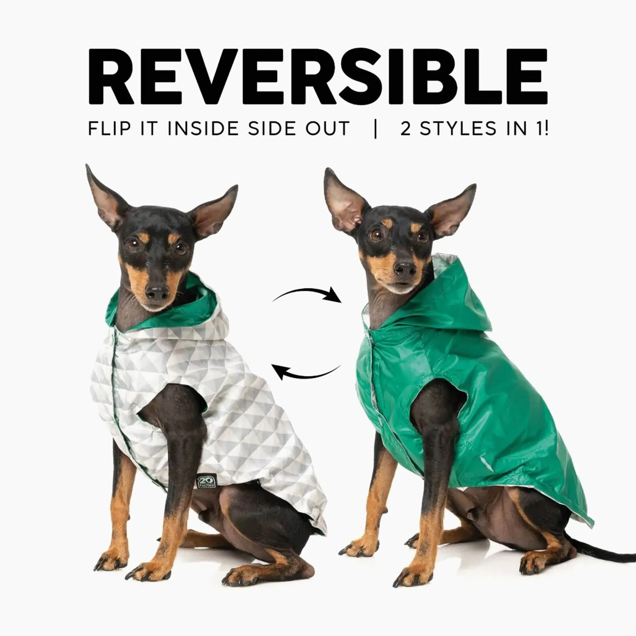 Flipside Rainproof Dog Coat | Reversible, Stylish, and 100% Waterproof