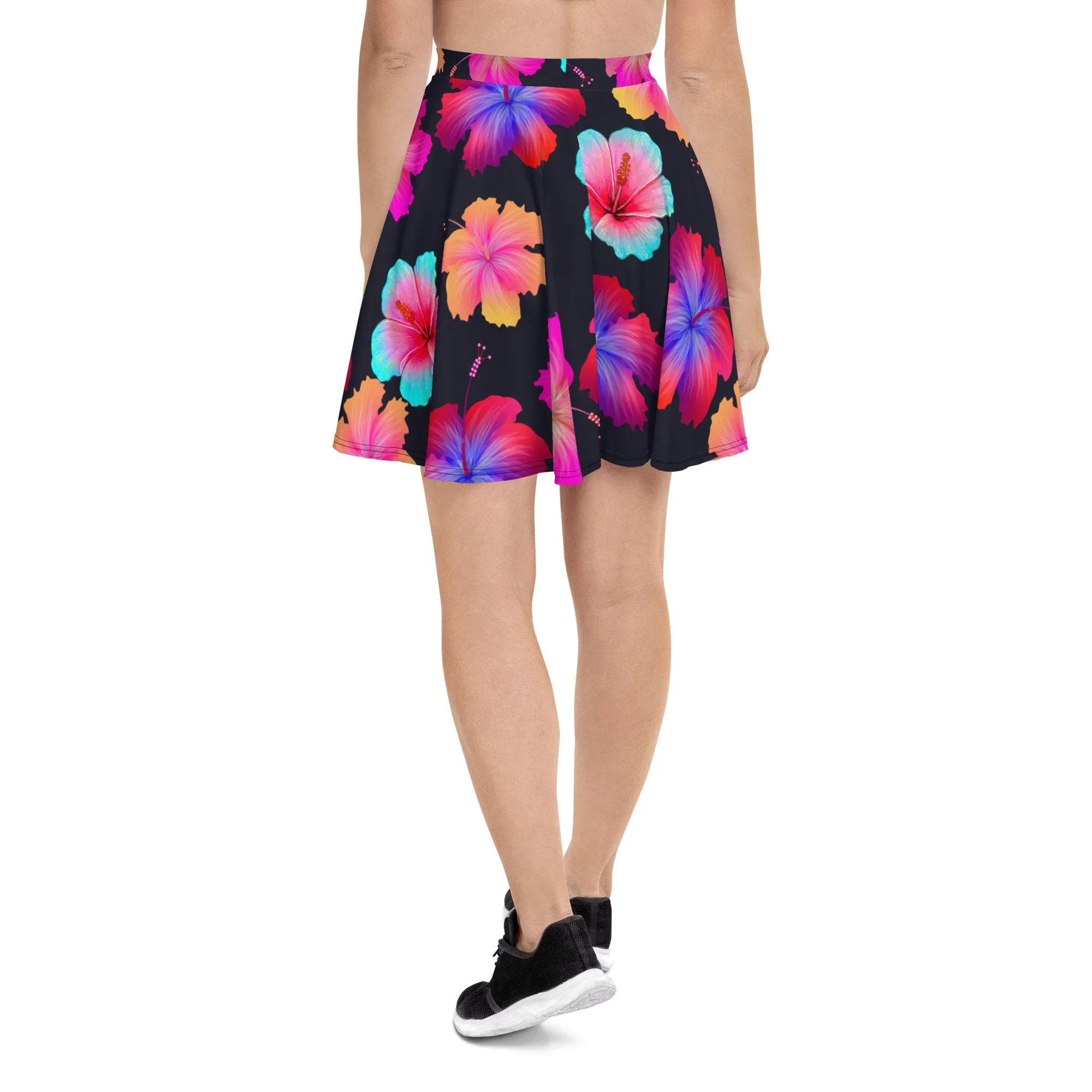 FLORAL BLACK SKATER SKIRT