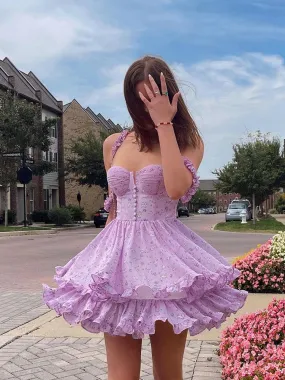 Floral Flounce Purple Bliss Dress