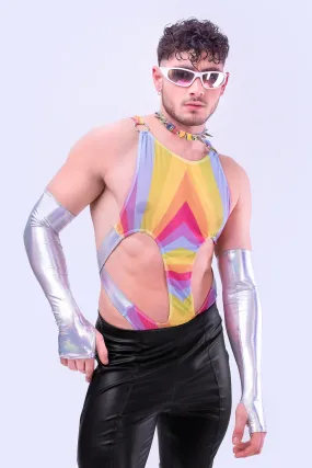 Gleam Male Cut-out Holo Bodysuit