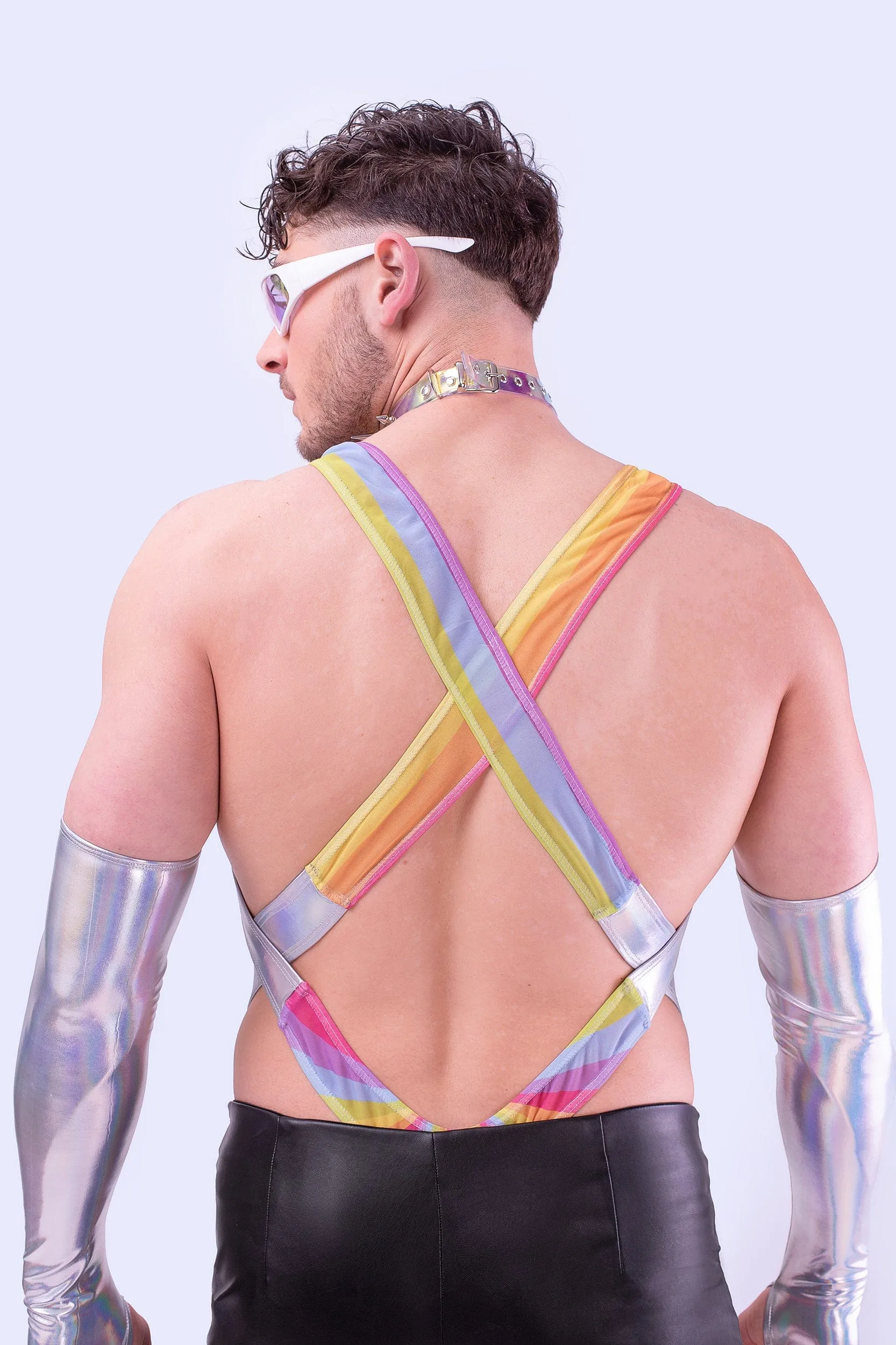 Gleam Male Cut-out Holo Bodysuit