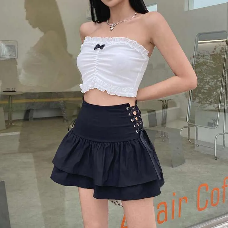 Glow Chic's Gothic Bandage Mini Skirt with High Waist