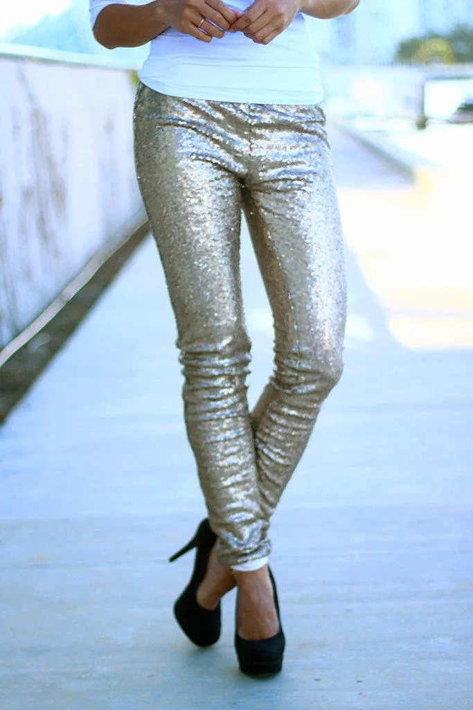 Gold Sequin Leggings