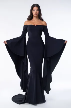 Gothic Grace Off-Shoulder Dress