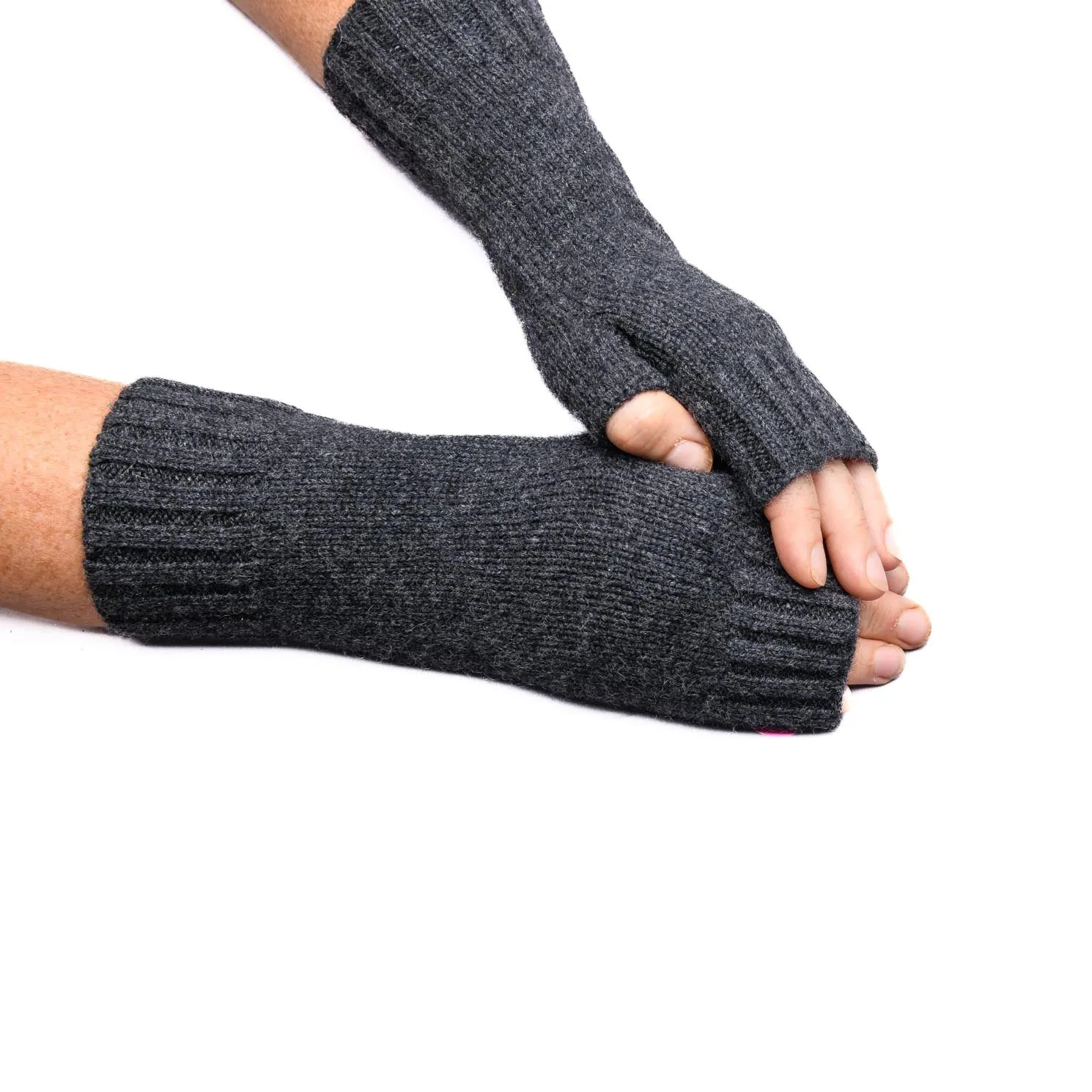 Gotta Hand it to YOU 100% Pure Cashmere Fingerless Glove, Marle Grey