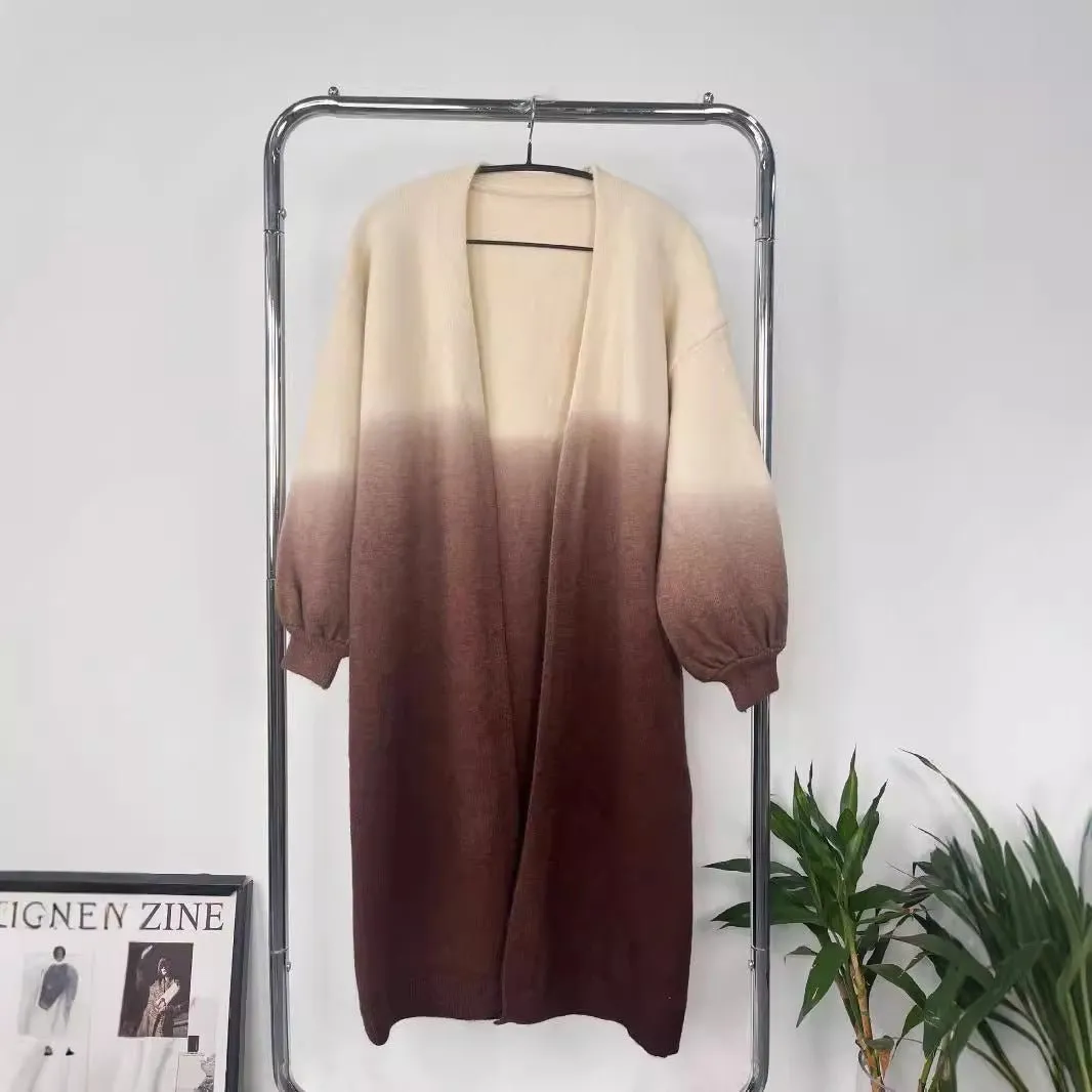 Gradient Loose Knit Cardigan Sweater (MS067)