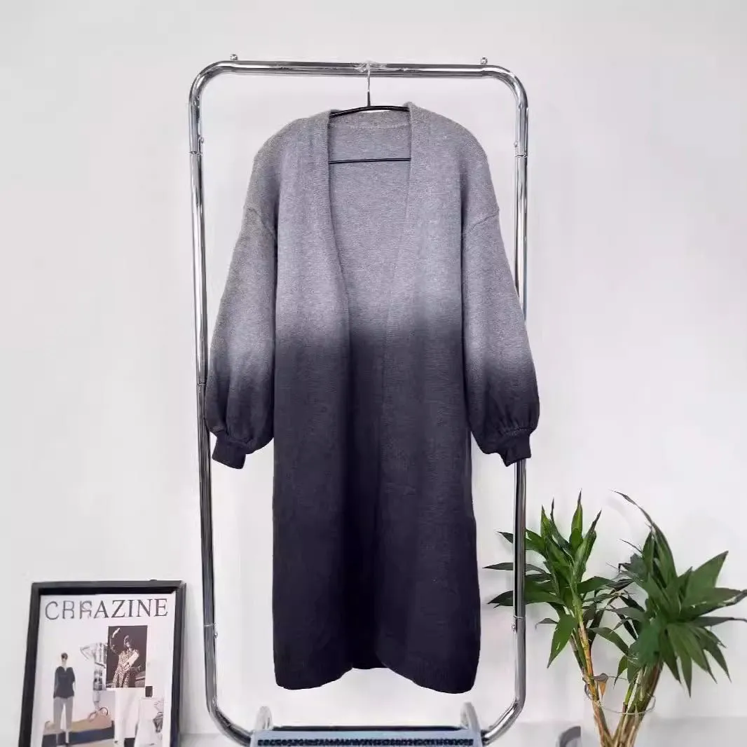 Gradient Loose Knit Cardigan Sweater (MS067)