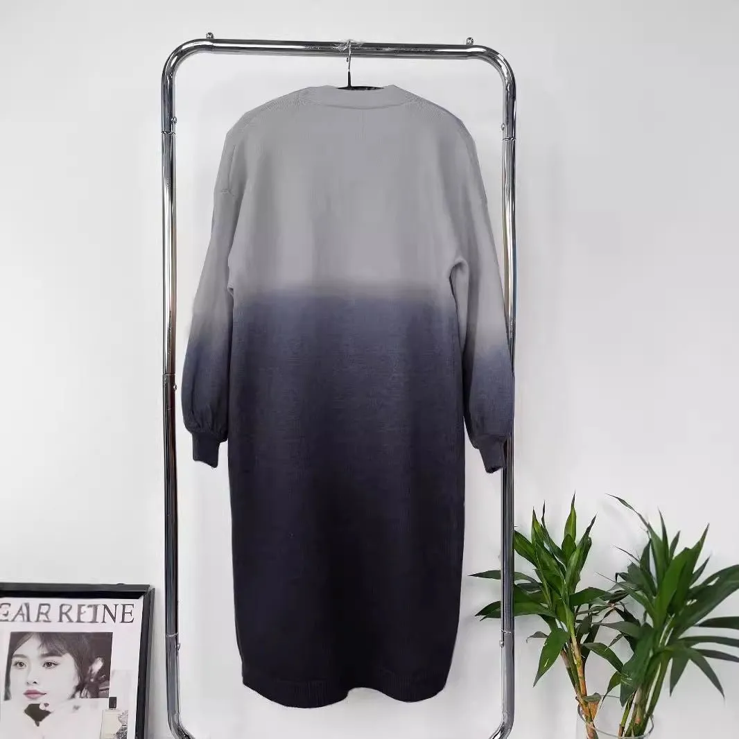 Gradient Loose Knit Cardigan Sweater (MS067)