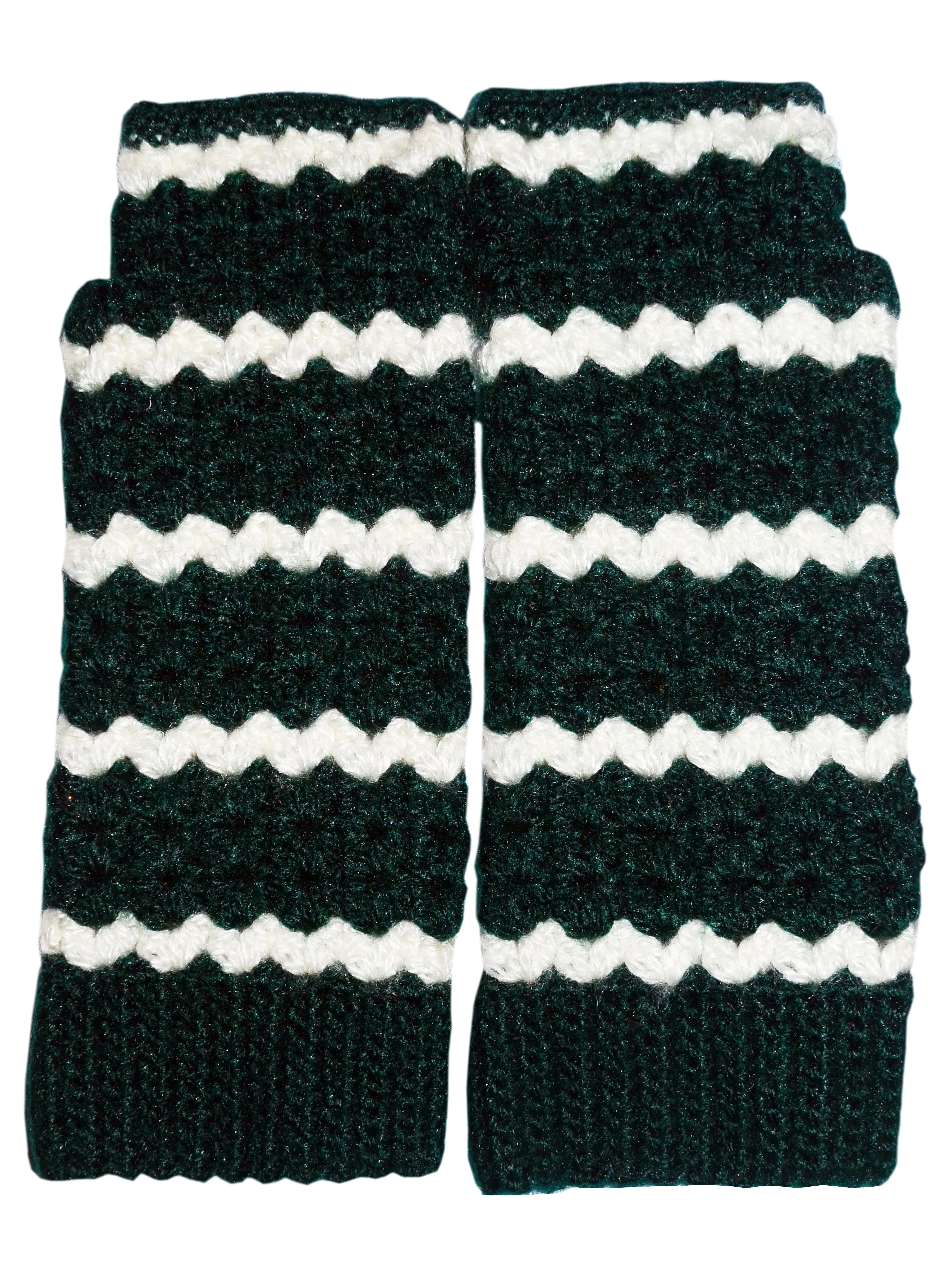 Graminarts Handmade Long Crochet Fingerless Gloves Black And White Design