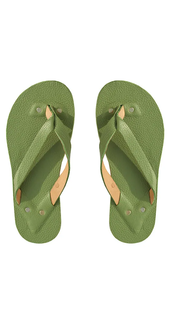 Grass Leather Flip Flops