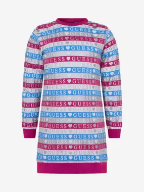 Guess Girls Dress - Striped Glitter Logo Sweater Dress