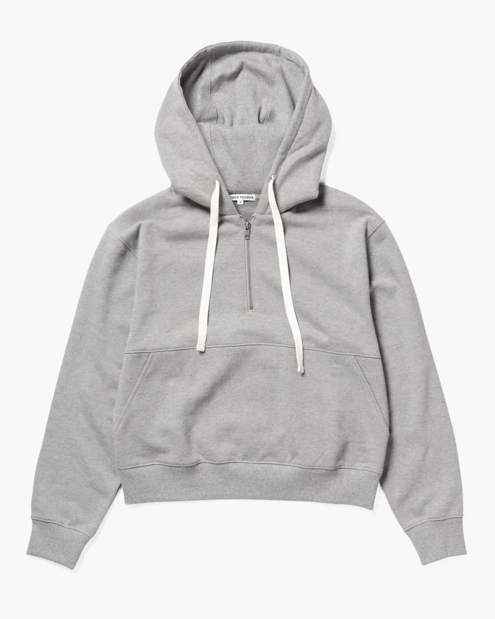 Half-Zip Fleece Hoodie (Heather Grey)