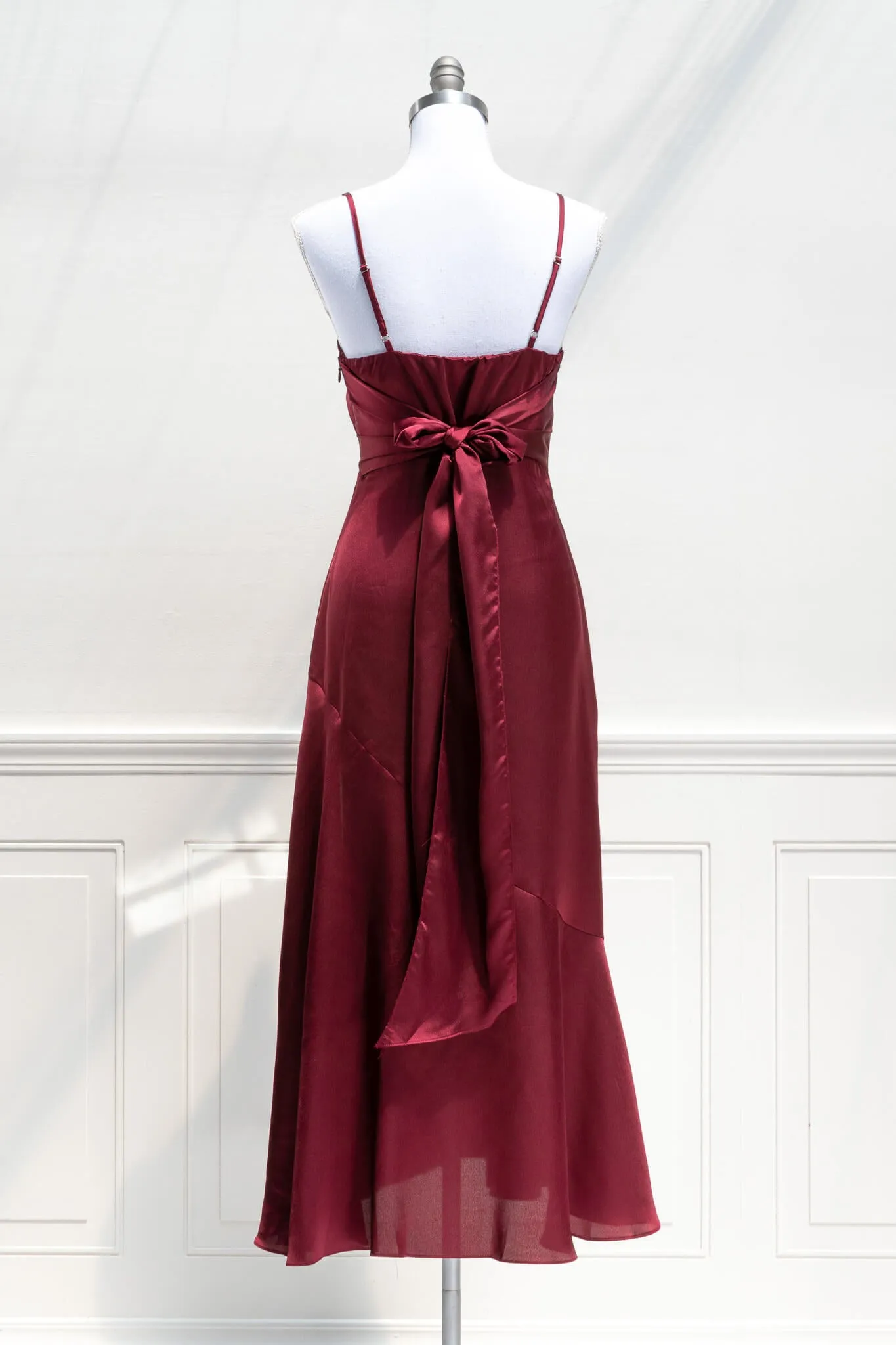 Harlow Satin Dress - Burgundy