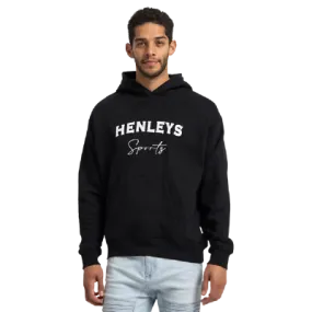 HENLEYS CLUB HOODED SWEATER - MENS - BLACK