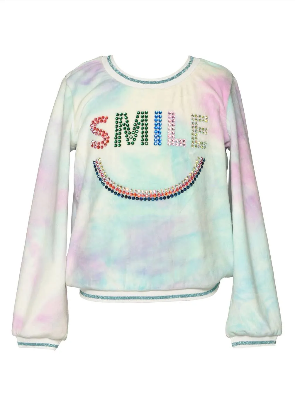 Infant l Toddler l Little Girl’s Velour Tie Dye Smile Pullover