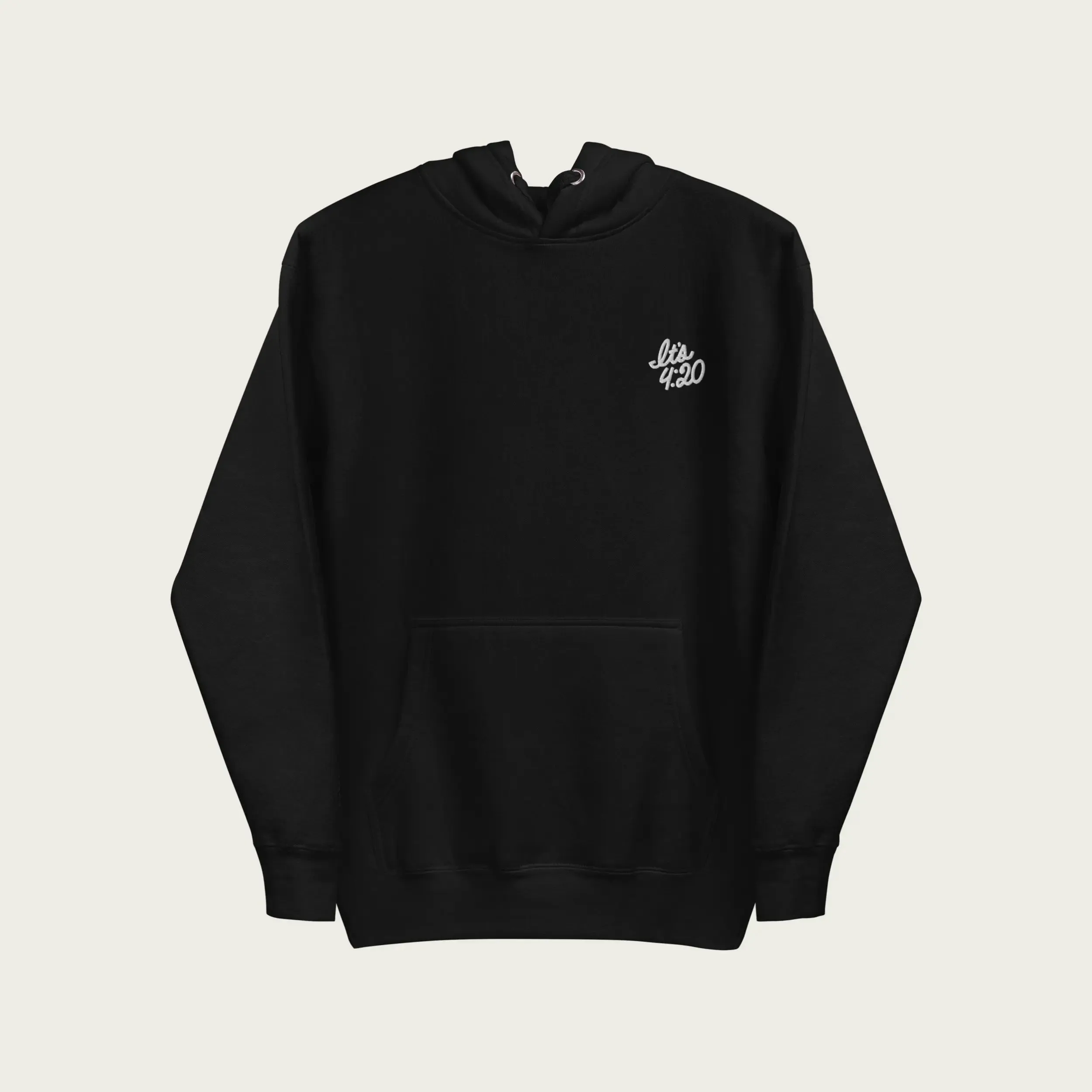 It's 4:20 Embroidered Hoodie - Black