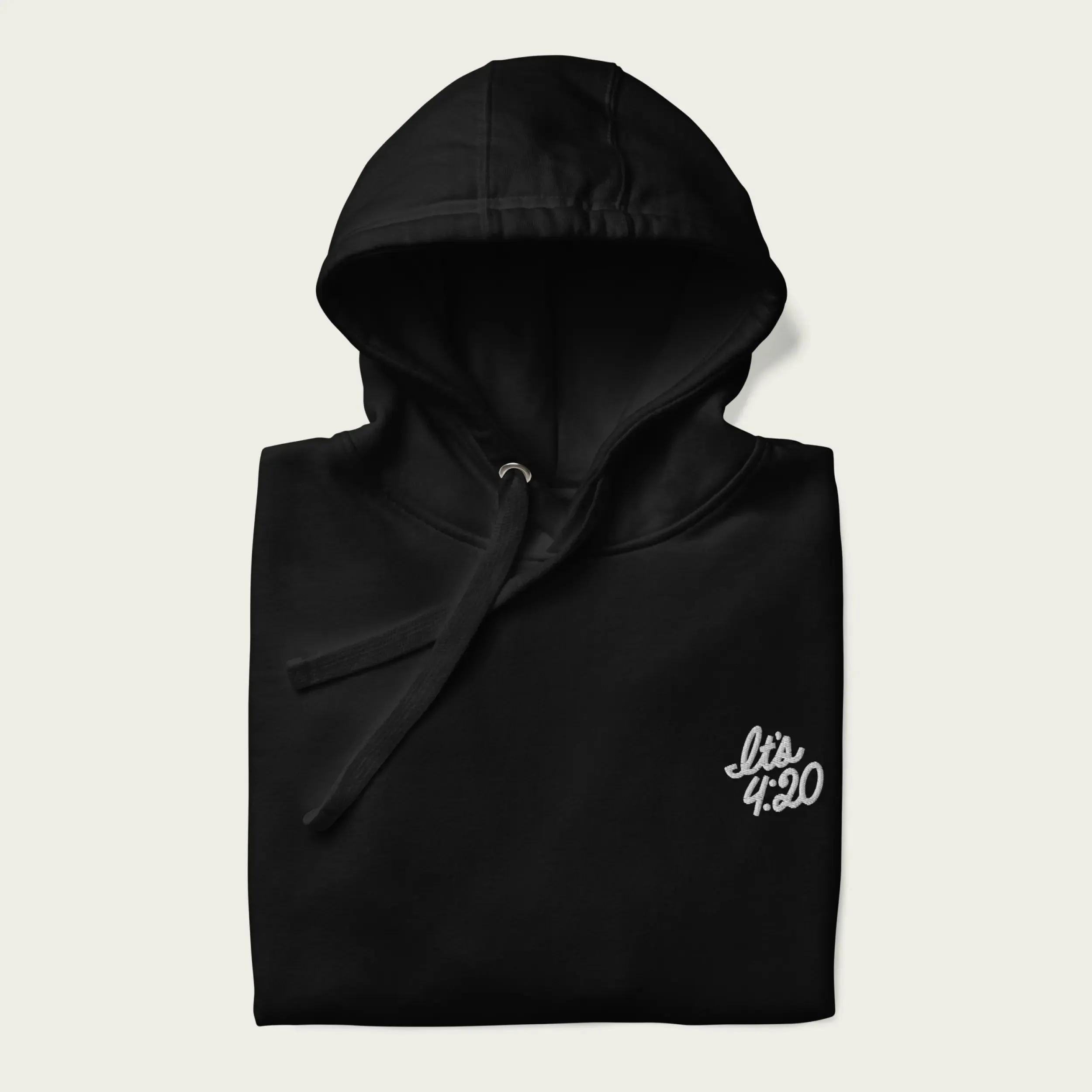 It's 4:20 Embroidered Hoodie - Black