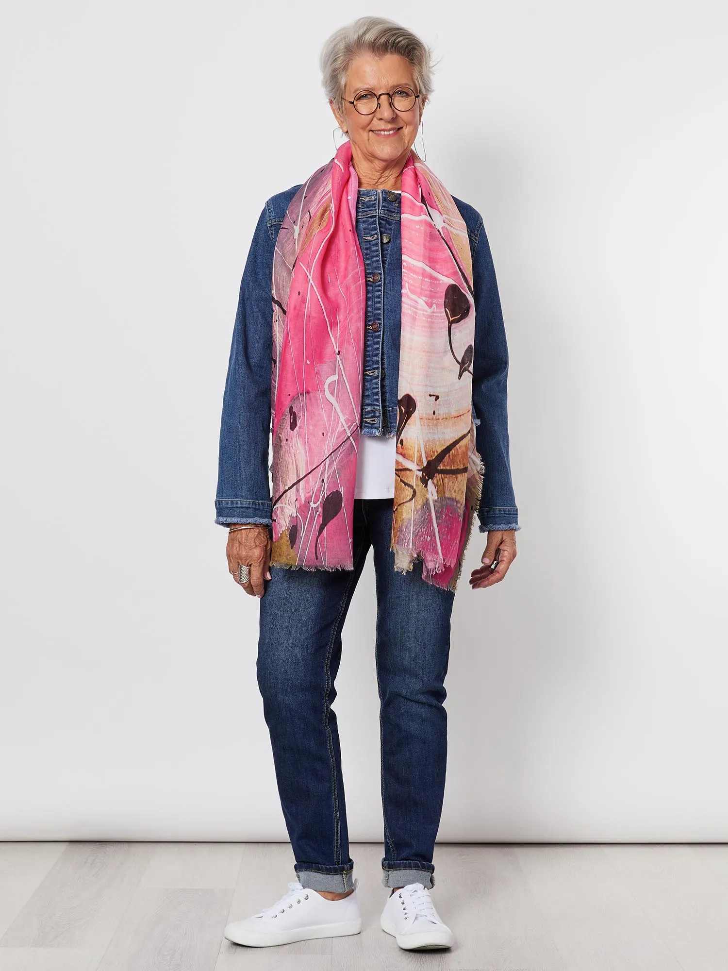 Jackson Printed Scarf - Natural