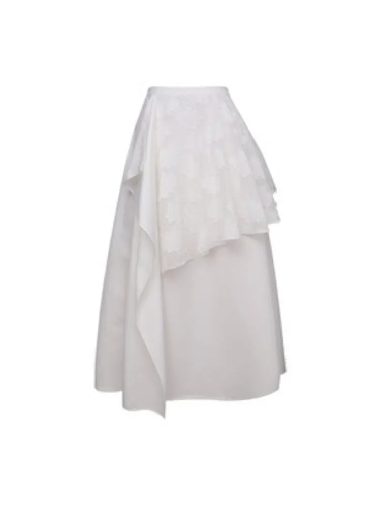 Jacquard Pleated Cut Out Tops & Irregular Layered Long Skirt【s0000004371】