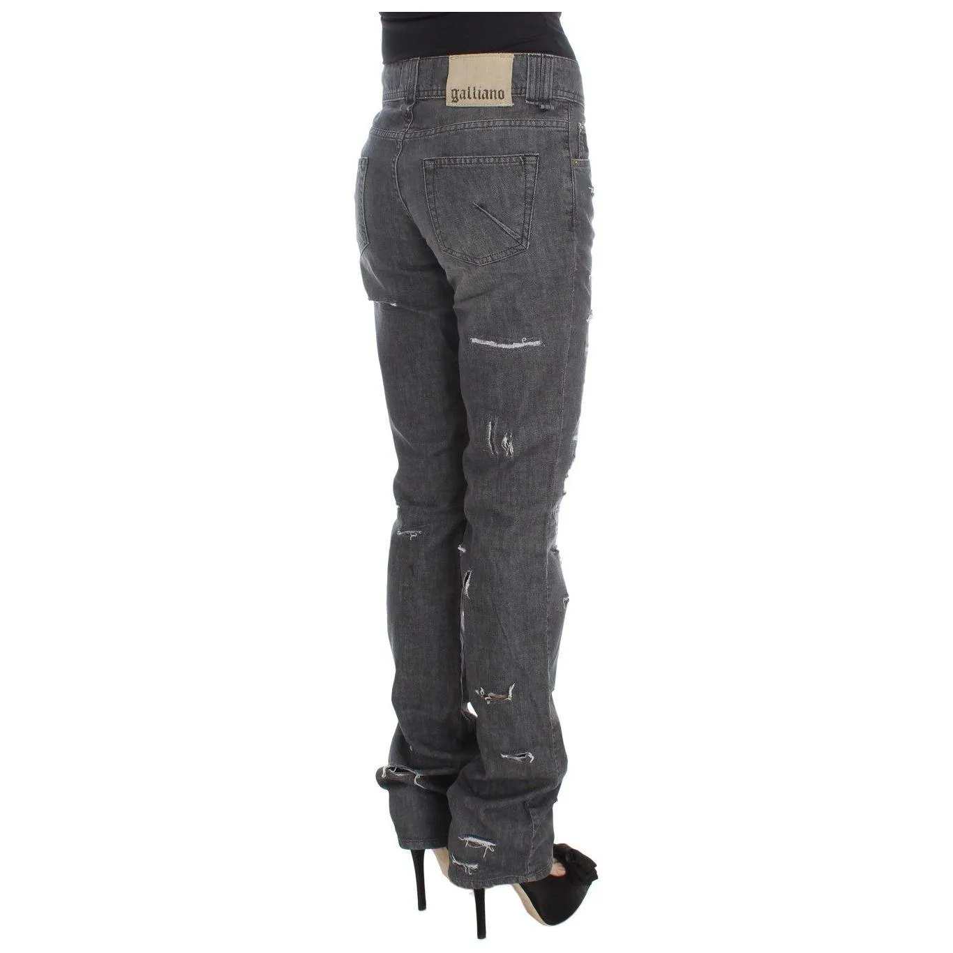 John Galliano Chic Gray Wash Straight Fit Jeans