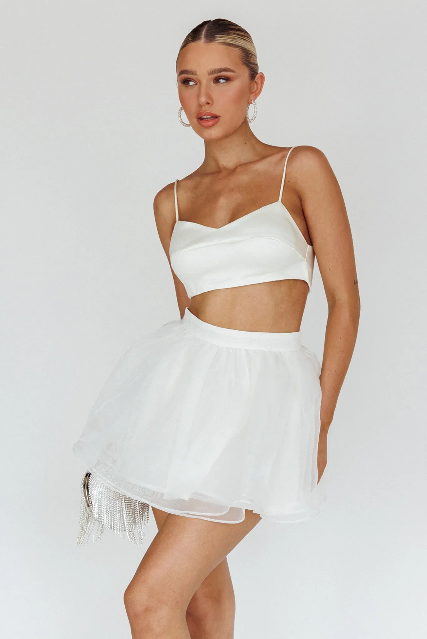 Karrie Layered Ballet Mini Skirt White