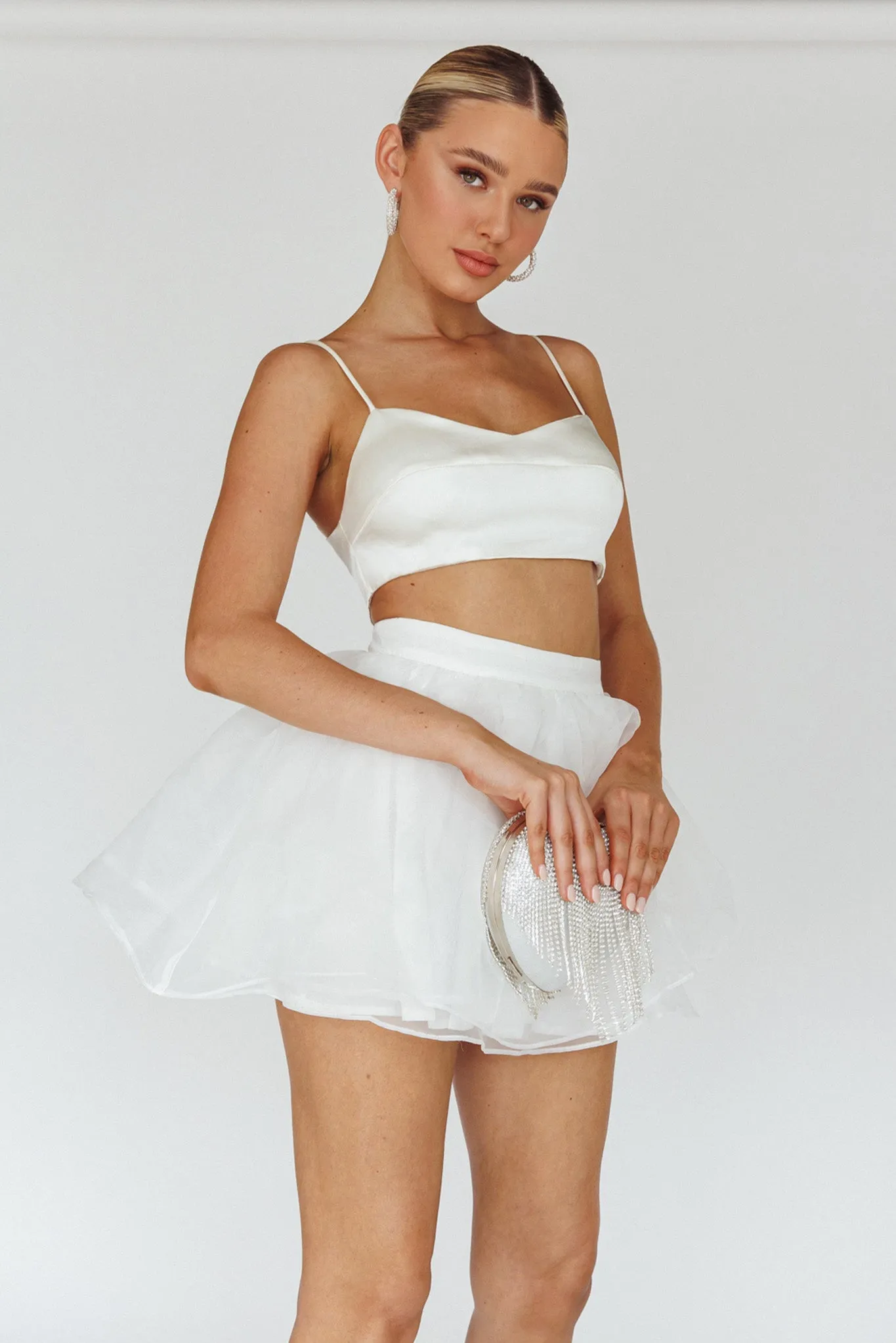 Karrie Layered Ballet Mini Skirt White