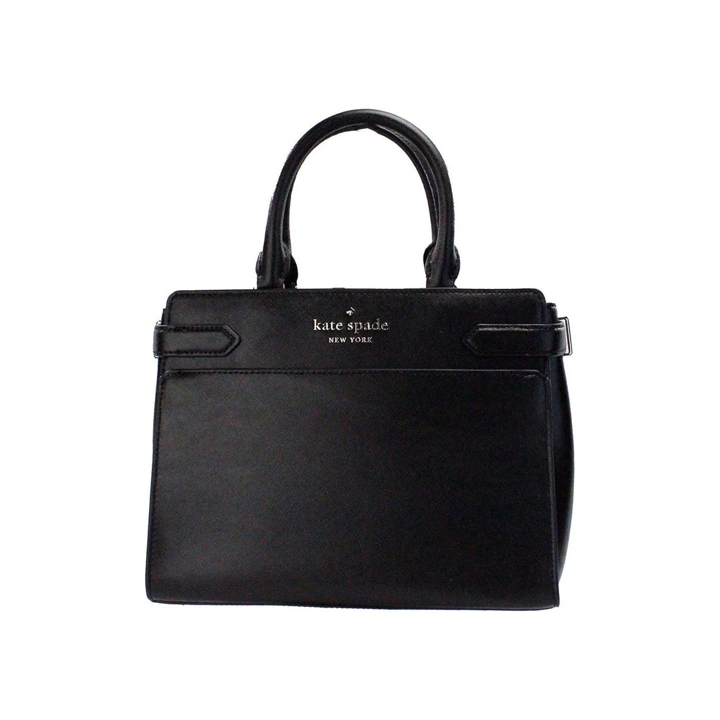 Kate Spade Staci Medium Black Saffiano Leather Crossbody Satchel Bag Handbag