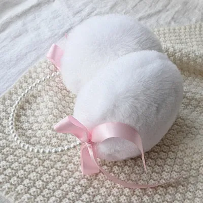 Kawaii Coquette Aesthetic Pearl Earmuffs