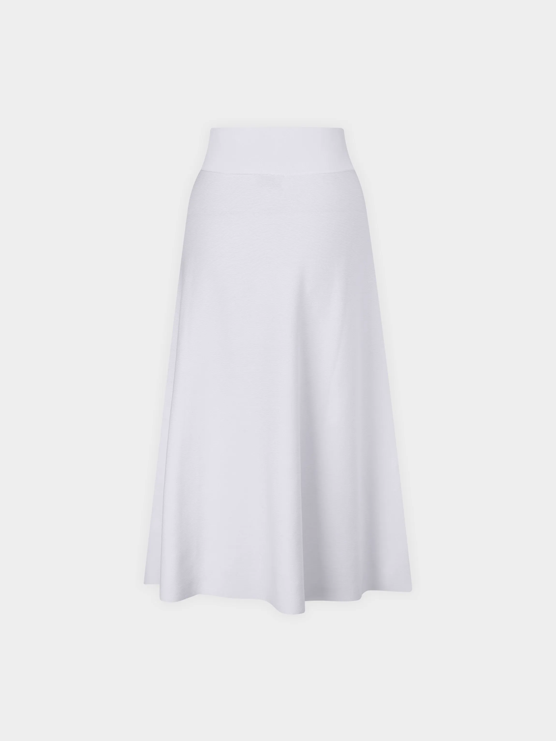 KNIT PLEATED SKIRT (24")-WHITE