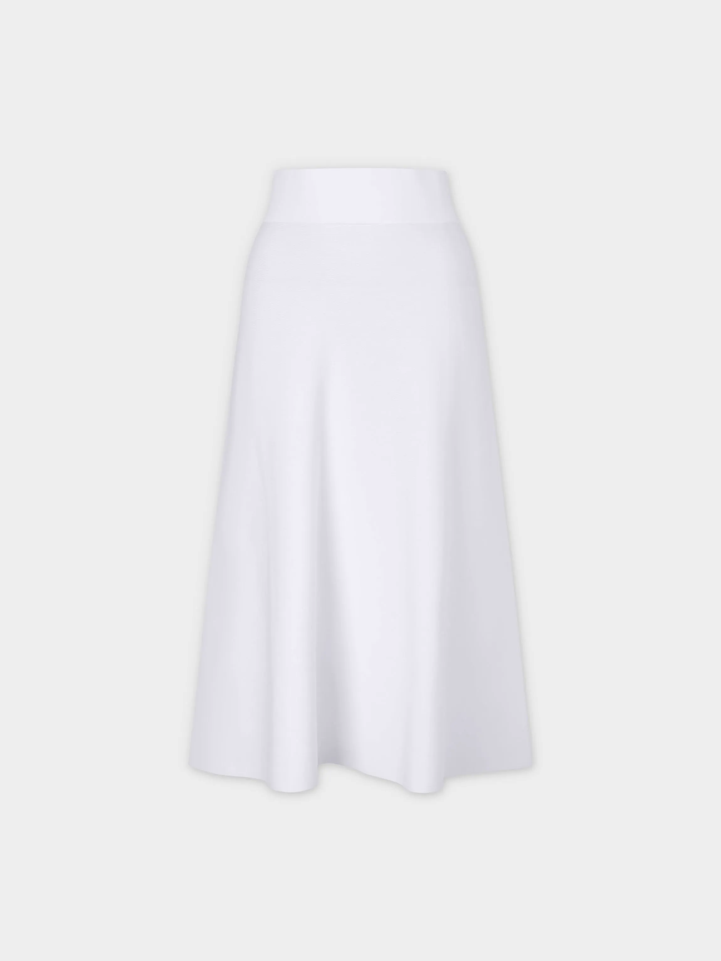 KNIT PLEATED SKIRT (24")-WHITE