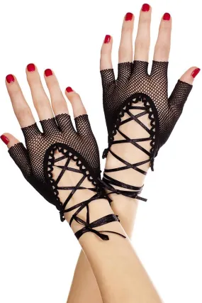 Lace Up Wrist Length Fingerless Warmer