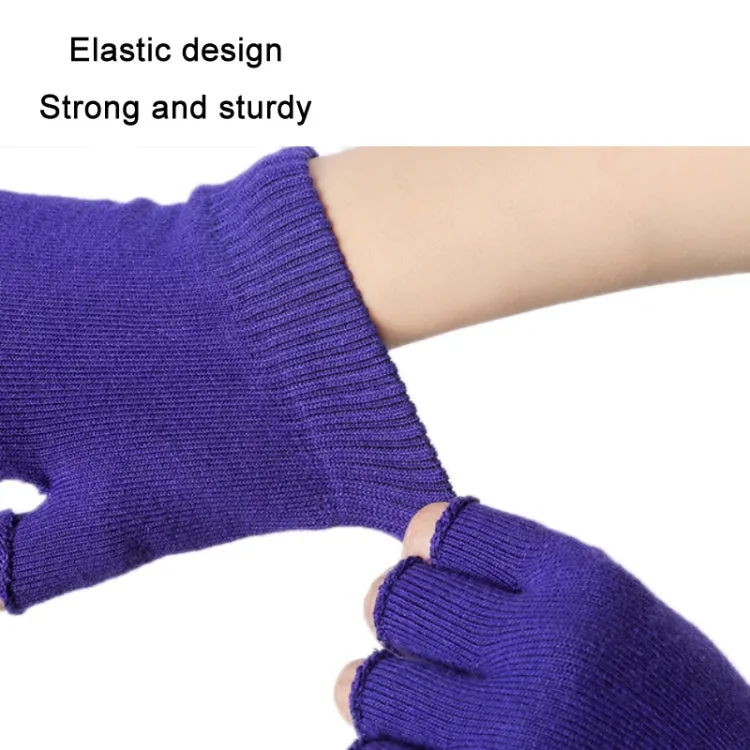 Ladies Non-Slip Fingerless Aerial Yoga Aid Gloves(A2 Gray)