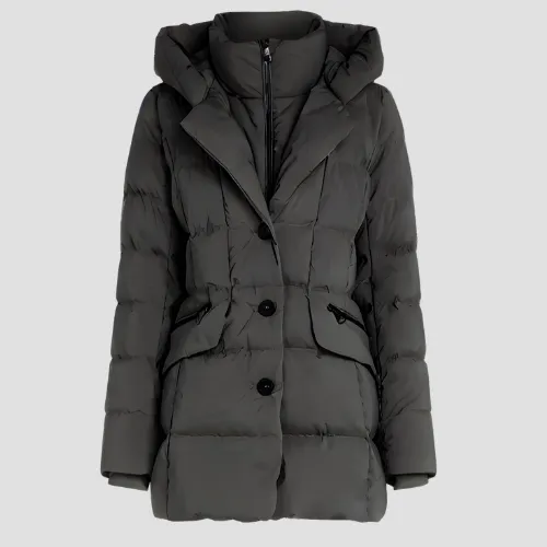 Leana Black Blazer Puffer Coat